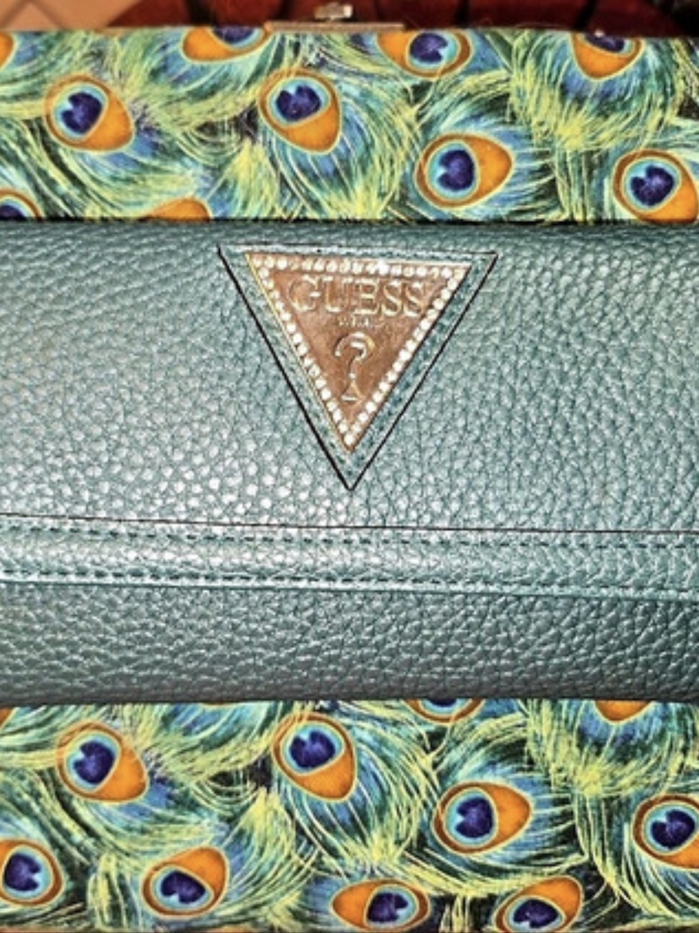 Vintage GUESS Flash Candy Collection Trifold Wallet Emerald Green Y2K